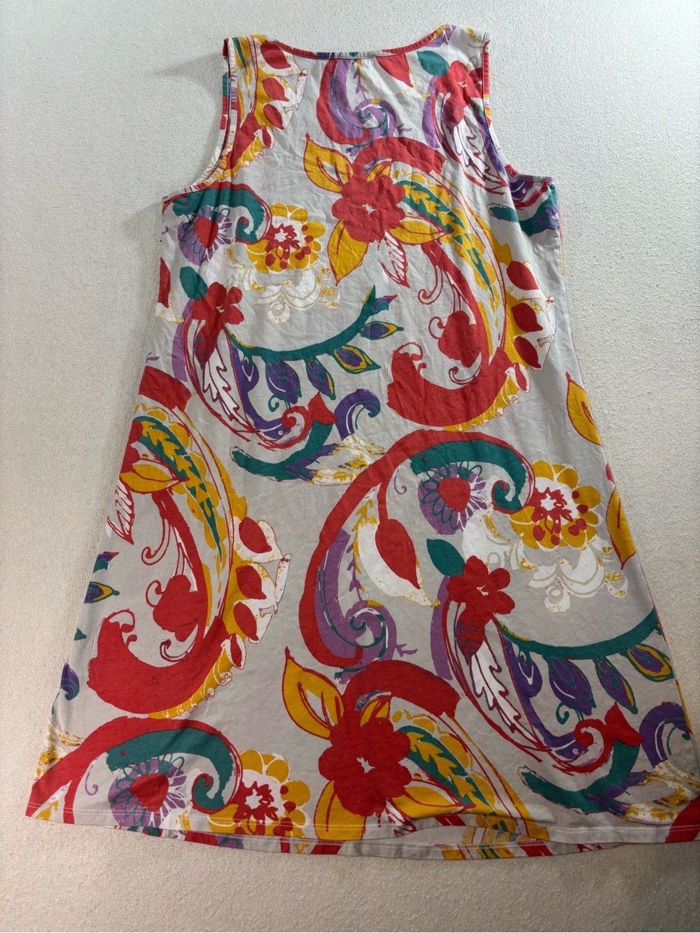 Habitat Colorful Floral Paisley Sleeveless Dress Medium Cotton A-Line - Picture 3 of 7
